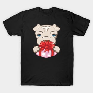 Merry Christmas Pug with  Gift T-Shirt